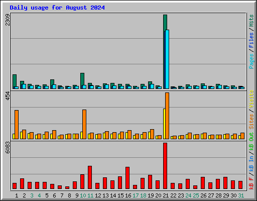 Daily usage for August 2024