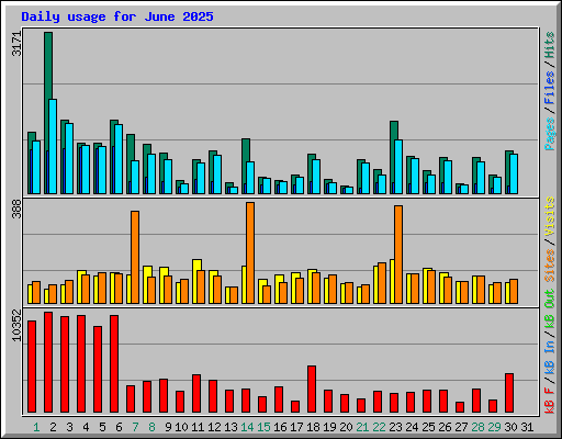 Daily usage for June 2025