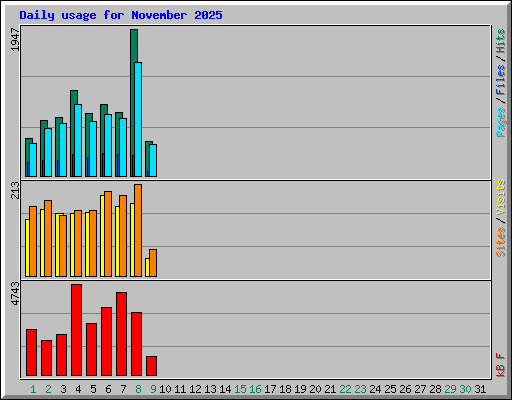 Daily usage for November 2025