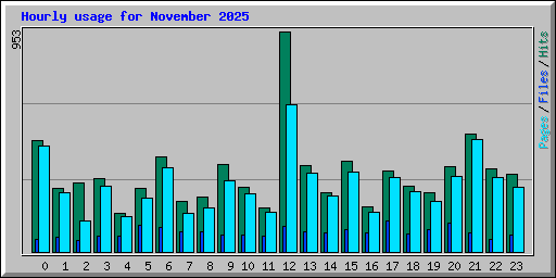 Hourly usage for November 2025