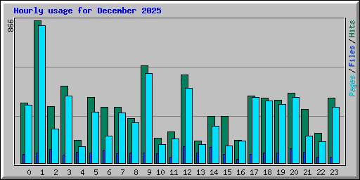 Hourly usage for December 2025