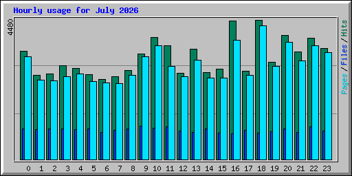 Hourly usage for July 2026