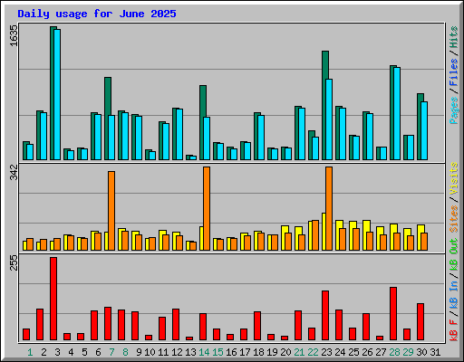 Daily usage for June 2025