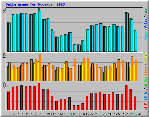 Daily usage for November 2025