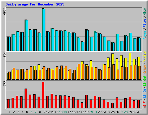 Daily usage for December 2025