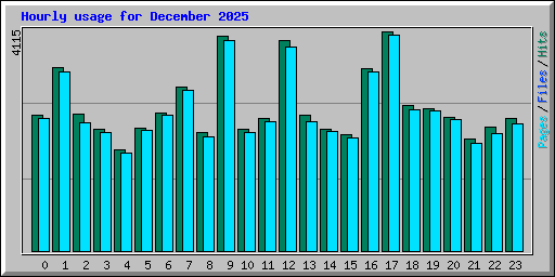 Hourly usage for December 2025