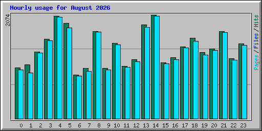 Hourly usage for August 2026